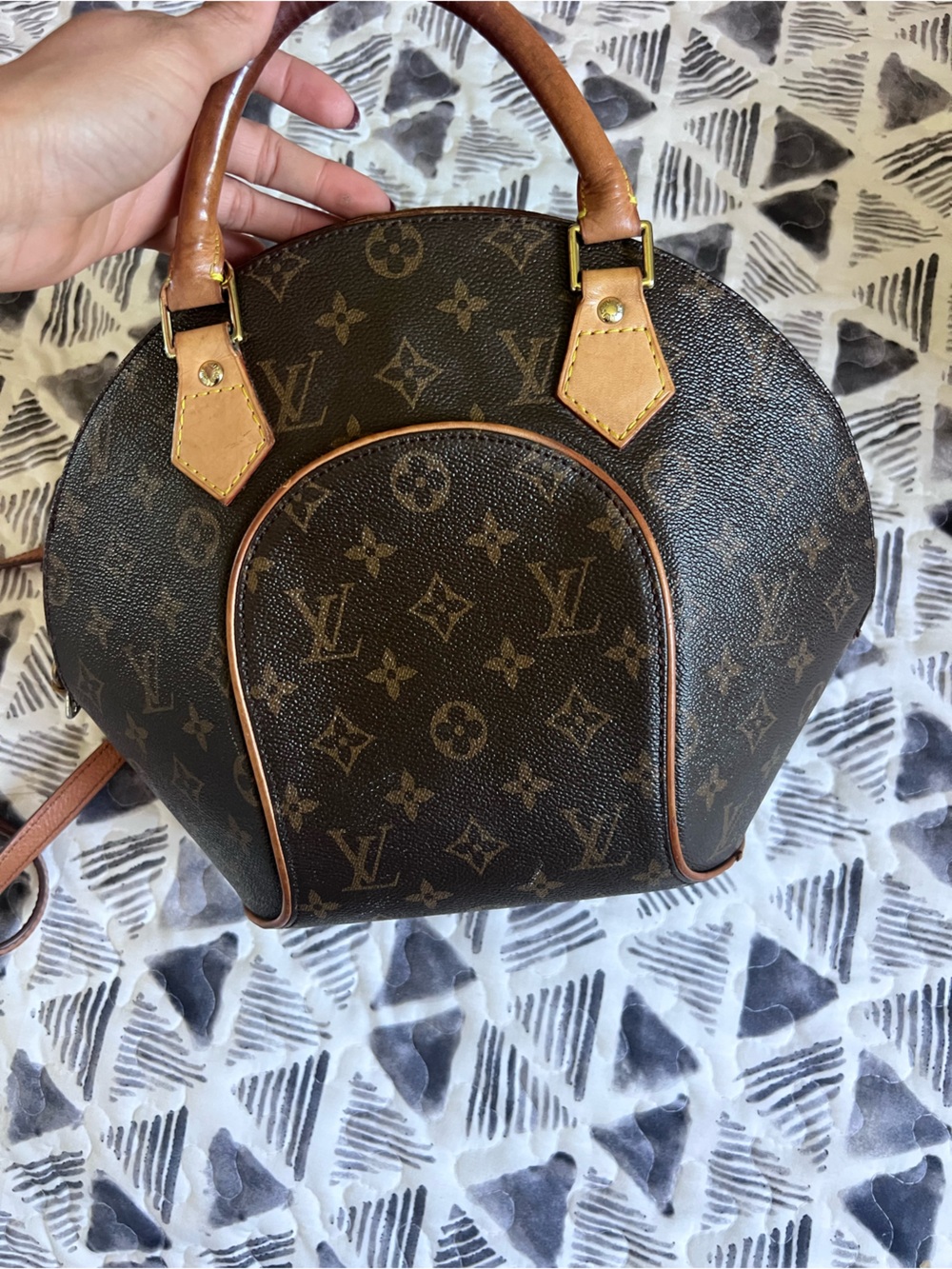 Louis Vuitton Monogram Canvas Dome Satchel with Tan Trim - Picture 12 of 16